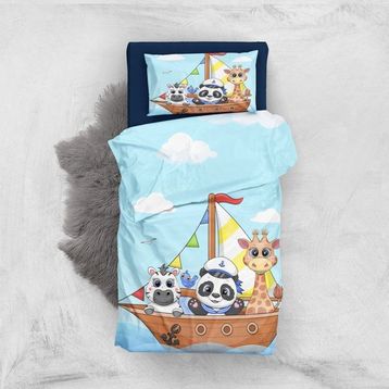 Monohome Animals Sail 3D Pamuk Saten Bebek Nevresim Takım