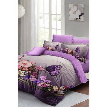 Monohome Anneler Günü Özel Dokuma Pamuk Saten Butterfly Çift Kişilik Nevresim Takımı