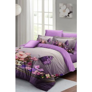 Monohome Anneler Günü Özel Dokuma Pamuk Saten Butterfly Çift Kişilik Nevresim Takımı