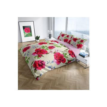 Monohome Aquarelle Rose Naturel Çift Kişilik King Size Nevresim Takımı