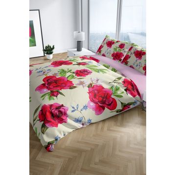 Monohome Aquarelle Rose Naturel Çift Kişilik King Size Nevresim Takımı