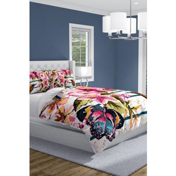 Monohome Bird Butterfly Naturel King Size Çift Kişilik Nevresim Takımı