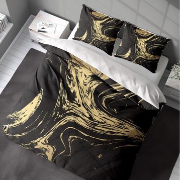 Monohome Black Design 3D Pamuk Saten Çift Kişilik 200x220 cm Nevresim Takımı