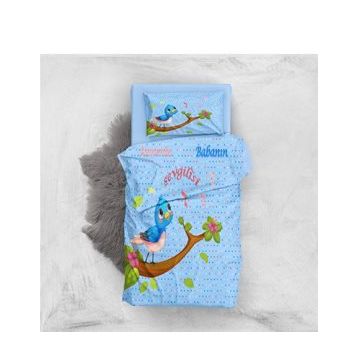 Monohome Blue Chichk 3D Pamuk Saten Bebek Nevresim Takımı Seti