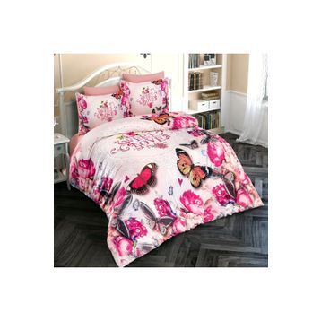 Monohome Butterfly 2 3D Pamuk Saten Çift Kişilik 200x220 cm Nevresim Takımı