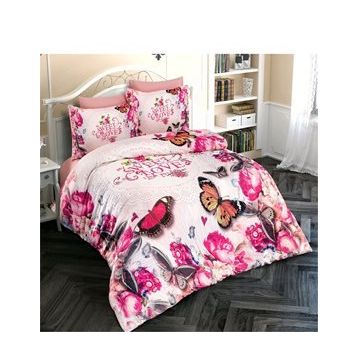 Monohome Butterfly 2 3d Pamuk Saten Çift Kişilik Nevresim Takımı
