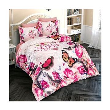 Monohome Butterfly 2 3d Pamuk Saten Çift Kişilik Nevresim Takımı