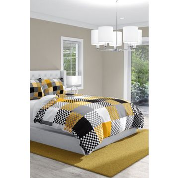 Monohome Checkers 3D Pamuk Saten Çift Kişilik 200x220 cm Nevresim Takımı