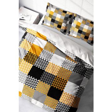 Monohome Checkers 3D Pamuk Saten Çift Kişilik 200x220 cm Nevresim Takımı