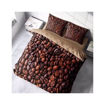 Monohome Coffee Duvet 3D Pamuk Saten Çift Kişilik Nevresim Takımı Seti