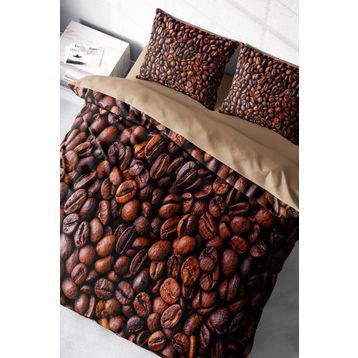 Monohome Coffee Duvet 3D Pamuk Saten Çift Kişilik Nevresim Takımı Seti