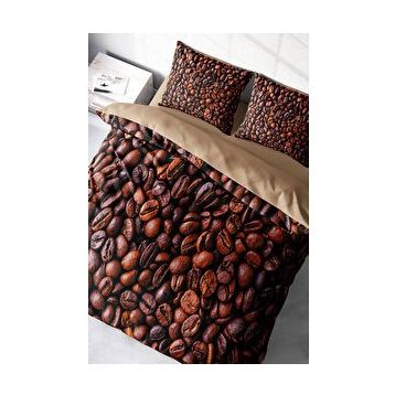 Monohome Coffee Duvet 3D Pamuk Saten Çift Kişilik Nevresim Takımı Seti