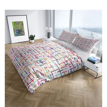 Monohome Colorful Lines Modern Renkli Çift Kişilik 200x220 cm Nevresim Takımı