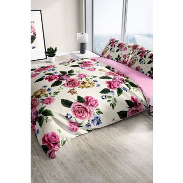 Monohome Dance of Roses Naturel Renkli Çift Kişilik 200x220 cm Nevresim Takımı