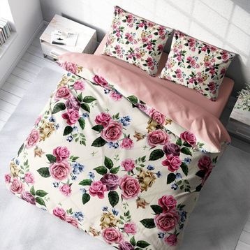 Monohome Dance of Roses Naturel Renkli Çift Kişilik 200x220 cm Nevresim Takımı