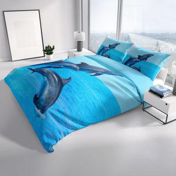 Monohome Dolphin 3 3D Pamuk Saten Çift Kişilik 200x220 cm Nevresim Takımı