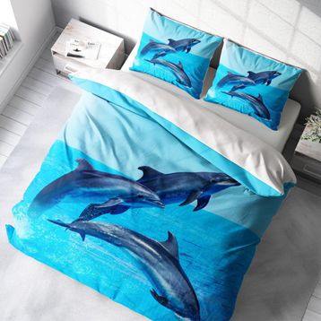 Monohome Dolphin 3 3D Pamuk Saten Çift Kişilik 200x220 cm Nevresim Takımı