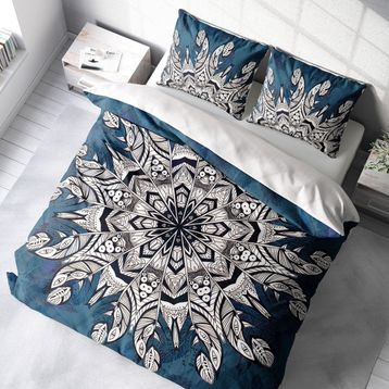 Monohome Ethnic Mandala 3 3d Pamuk Saten Çift Kişilik Nevresim Takımı