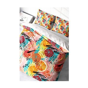 Monohome Exotic Fruits 3D Pamuk Saten Çift Kişilik Nevresim Takım
