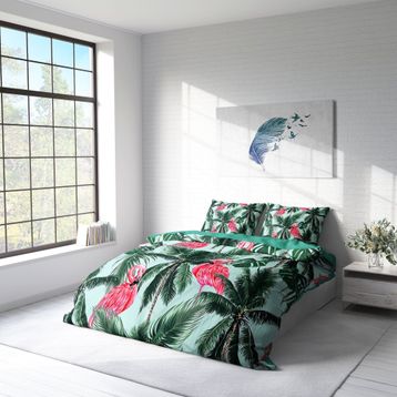 Monohome Flamingo II 3D Pamuk Saten Çift Kişilik 200x220 cm Nevresim Takımı
