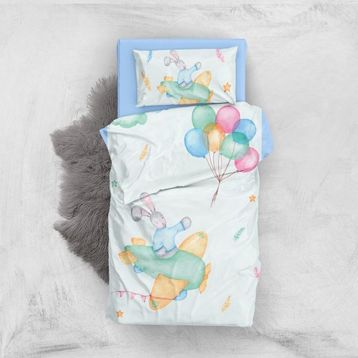 Monohome Flaying Rabbit 3D Pamuk Saten Bebek Nevresim Takımı