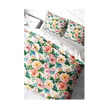 Monohome Flower Spring 3D Pamuk Saten Çift Kişilik Nevresim Takım