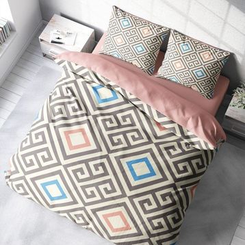 Monohome Geometri 3D Pamuk Saten Çift Kişilik 200x220 cm Nevresim Takımı