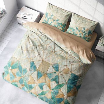 Monohome Geometric Watercolor 3d Pamuk Saten Çift Kişilik Nevresim Takımı