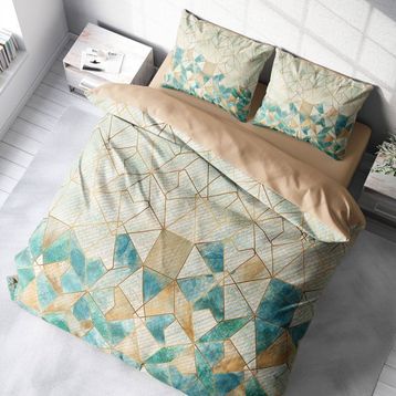 Monohome Geometric Watercolor 3d Pamuk Saten Çift Kişilik Nevresim Takımı