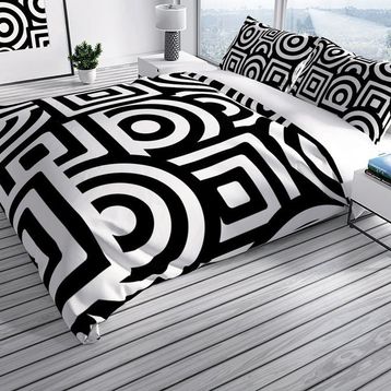 Monohome GeoMix 3D Pamuk Saten Çift Kişilik 200x220 cm Nevresim Takımı