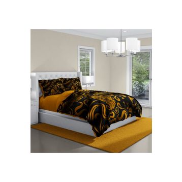Monohome Gold Leaves Klasik Renkli Çift Kişilik 200x220 cm Nevresim Takımı