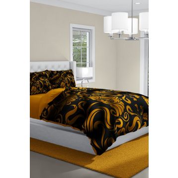 Monohome Gold Leaves Klasik Renkli Çift Kişilik 200x220 cm Nevresim Takımı
