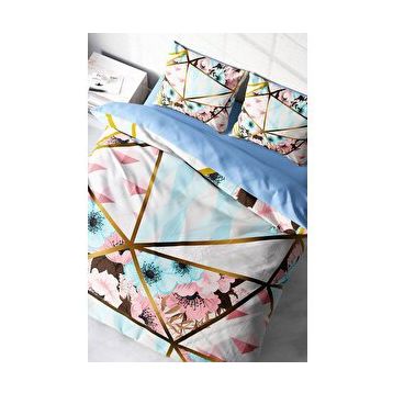 Monohome Goldline Flowers 3D Pamuk Saten Çift Kişilik 200x220 cm Nevresim Takımı