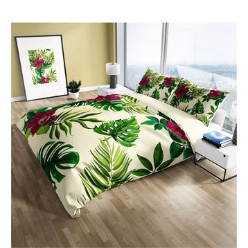Monohome Green 3D Pamuk Saten Çift Kişilik 200x220 cm Nevresim Takımı
