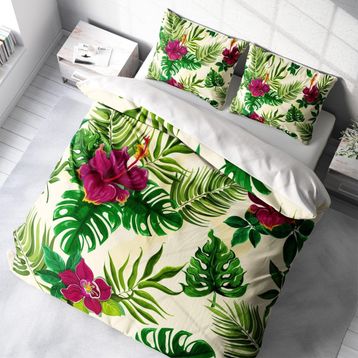 Monohome Green 3D Pamuk Saten Çift Kişilik 200x220 cm Nevresim Takımı