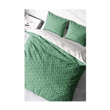 Monohome Green Pattern 3D Saten Pamuk Çift Kişilik Nevresim Takımı