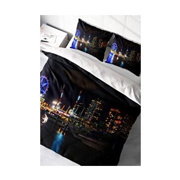 Monohome Harbor Night Modern Renkli Çift Kişilik 200x220 cm Nevresim Takımı