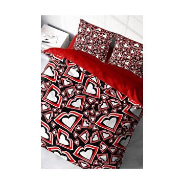 Monohome Heart Lips 3D Pamuk Saten Çift Kişilik 200x220 cm Nevresim Takımı