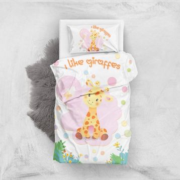 Monohome Like Giraffe 3D Pamuk Saten Bebek Nevresim Takımı