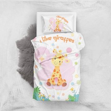 Monohome Like Giraffe 3D Pamuk Saten Bebek Nevresim Takımı