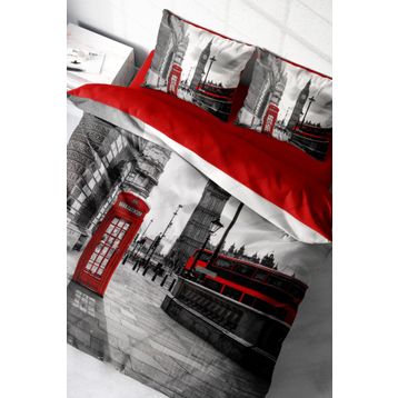 Monohome London 3D Pamuk Saten Çift Kişilik 200x220 cm Nevresim Takımı