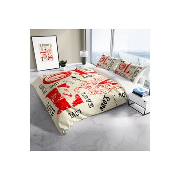 Monohome Love 3D Pamuk Saten Çift Kişilik 200x220 cm Nevresim Takımı