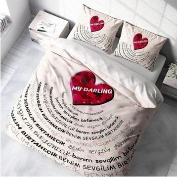 Monohome My Darling Pamuk Saten Çift Kişilik Nevresim Takımı