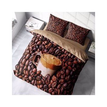 Monohome Night Coffee 3D Pamuk Saten Çift Kişilik Nevresim Takım