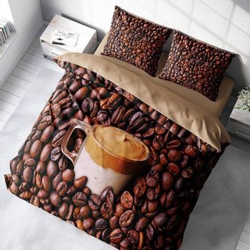 Monohome Night Coffee 3D Pamuk Saten Çift Kişilik Nevresim Takım