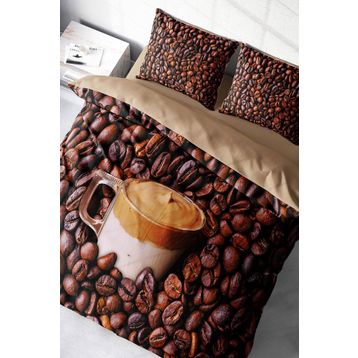 Monohome Night Coffee 3D Pamuk Saten Çift Kişilik Nevresim Takım