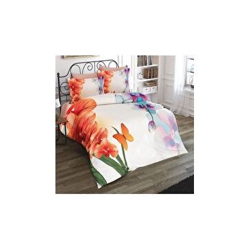 Monohome Orchid 2 3d Pamuk Saten Çift Kişilik Nevresim Takımı