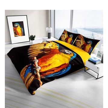Monohome Parrot 3D Pamuk Saten Çift Kişilik 200x220 cm Nevresim Takımı