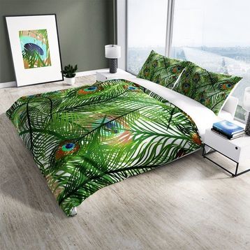Monohome Peacock Feathers Naturel Renkli Çift Kişilik 200x220 cm Nevresim Takımı