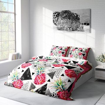 Monohome Pineapple 3D Pamuk Saten Çift Kişilik Nevresim Takımı